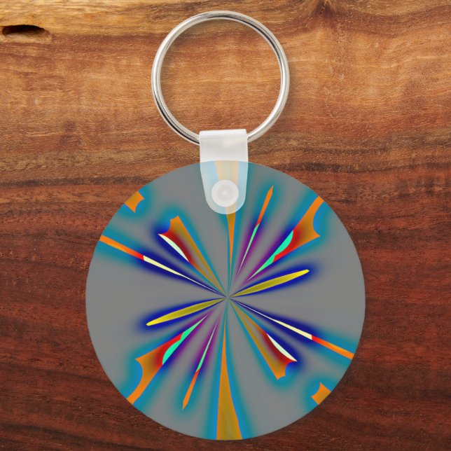 Color Starburst on Grey Keychain (Back)