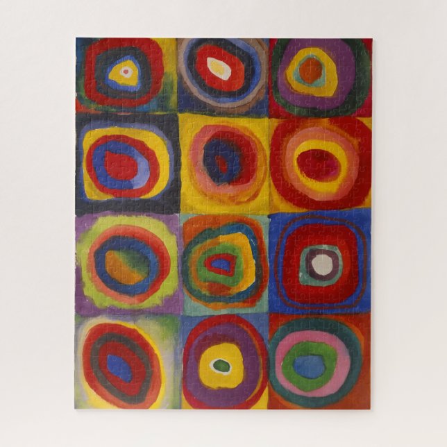 Color Study Squares With Concentric Circles Jigsaw Puzzle (Vertical)