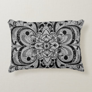 Color Symphony Mandala – Bold Psychedelic Floral Accent Pillow