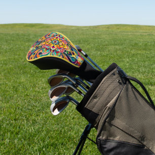 Color Symphony Mandala – Bold Psychedelic Floral Golf Head Cover