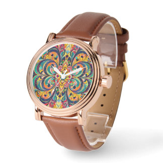 Color Symphony Mandala – Bold Psychedelic Floral Watch