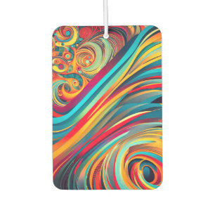 Color Wave Fusion – Modern Abstract Swirl Art Air Freshener