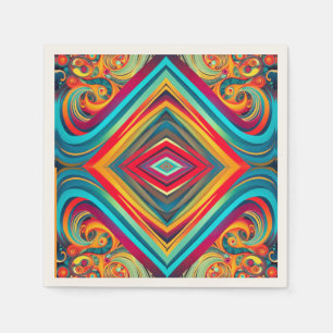 Color Wave Fusion – Modern Abstract Swirl Art Napkin