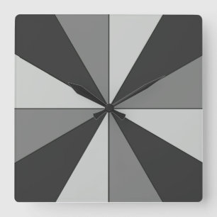 Color Wheel Grey Modern Minimalistic Square Wall Clock