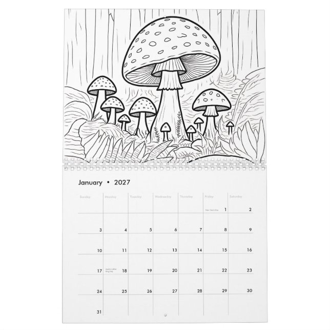 Color your own  calendar (Jan 2027)