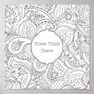 Color Your Own Floral Poster Meditation