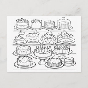 Color Your Own Happy Birthday Postcard