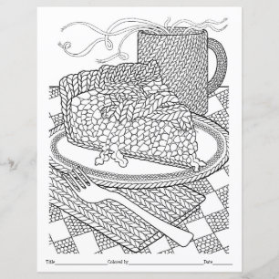COLOR YOUR OWN Knit Pie Slice Colouring Page