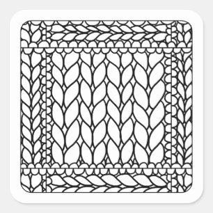 COLOR YOUR OWN Knit Purl Small Square Stickers