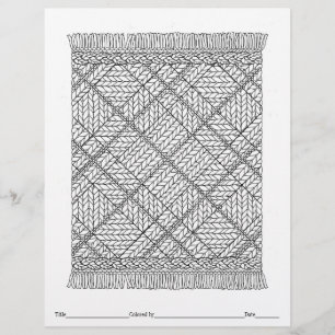 COLOR YOUR OWN Knitted Argyle Plaid Colouring Page