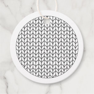 COLOR YOUR OWN Knitting Round Paper Ornament Favour Tags