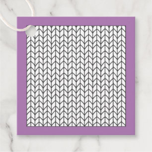 COLOR YOUR OWN Knitting Square Gift Tags / Purple