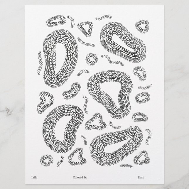 COLOR YOUR OWN Microscope Knitting Colouring Page (Front)