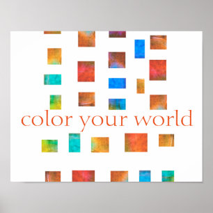 color your world poster quote modern chic