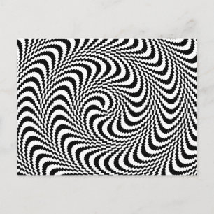 Colorable Optical Block Spiral Postcard
