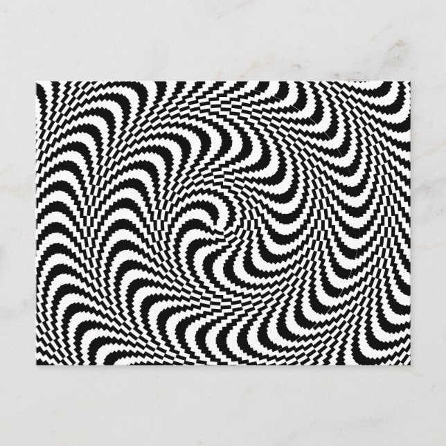 Colorable Optical Block Spiral Postcard (Front)