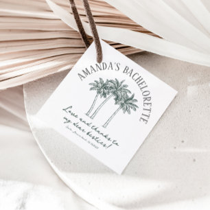 Colorable Palm Tree Bachelorette Party  Favour Tags