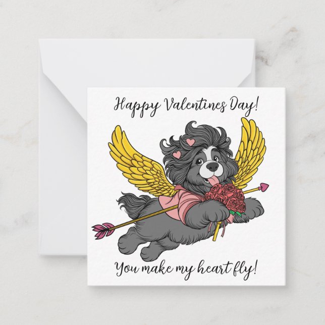 COLORABLE Puppy Dog Kids Classroom Valentine Card (Front)