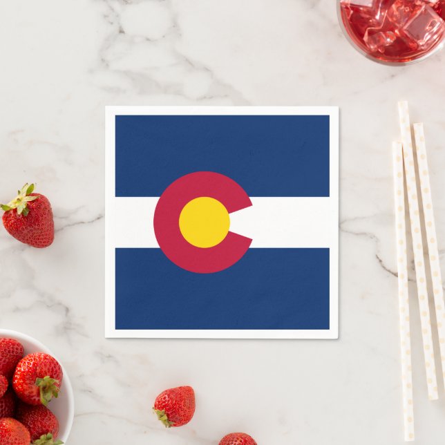 Coloradan Flag, Flag of Colorado Napkin (Insitu)