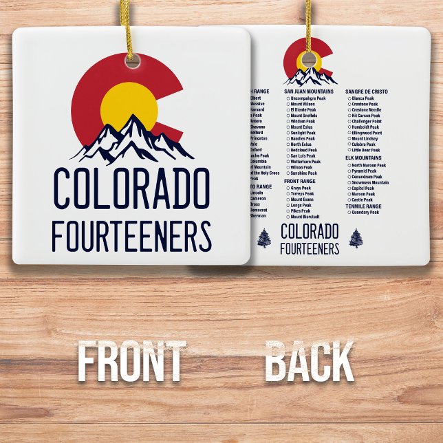 Colorado 14ers Fourteeners Mountain Souvenirs Ceramic Ornament (Creator Uploaded)