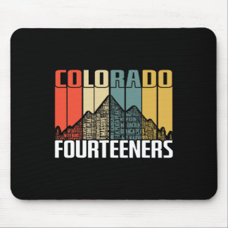Colorado 14ers Hiking Fourteeners Retro Vintage Gi Mouse Pad