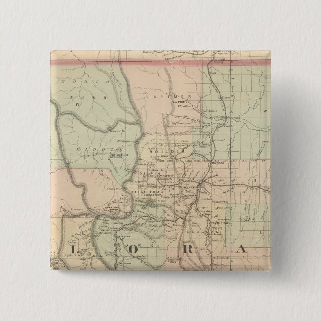Colorado 2 Inch Square Button (Front)