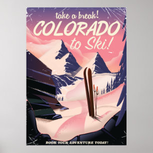 Colorado à Ski ! Affiche de vacances