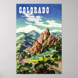 Colorado, affiche de voyage vintage