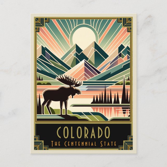Colorado | Art Deco Postcard (Front)