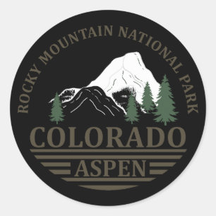 Colorado Aspen ski resort Classic Round Sticker