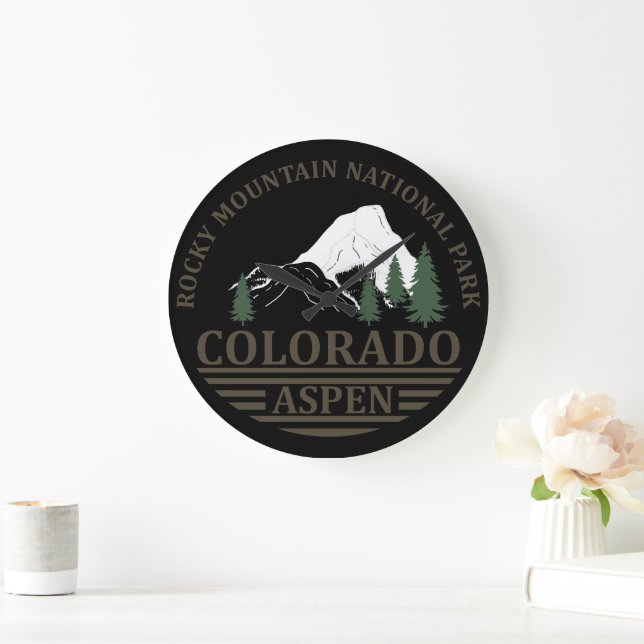Colorado Aspen ski resort Large Clock (Home)