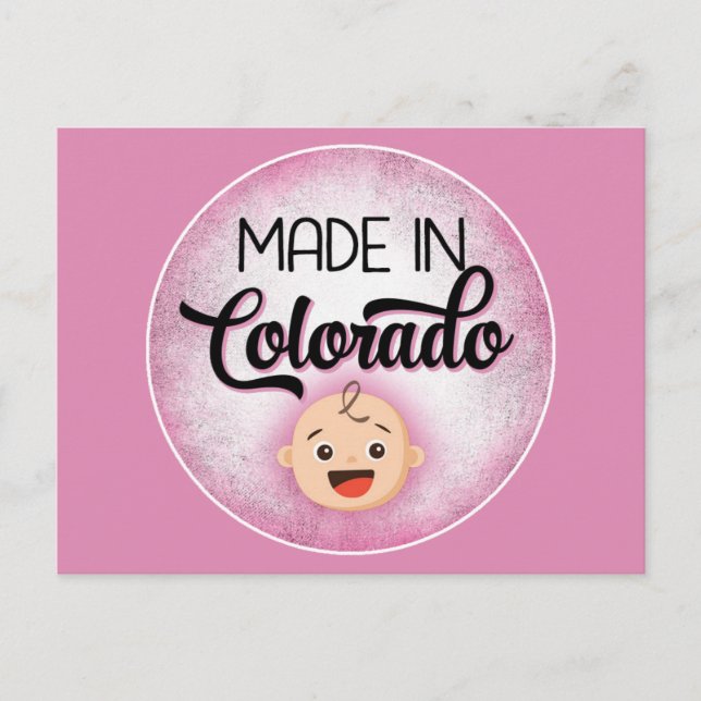 Colorado Baby Funny Pink New Girl Postcard (Front)