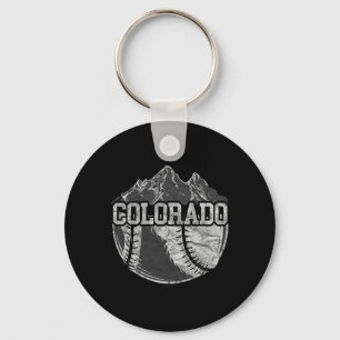 Colorado Baseball Fan Tee Vintage Rocky Mountains  Keychain
