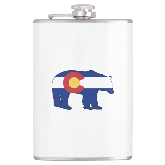 Colorado Bear Flag Hip Flask (Front)