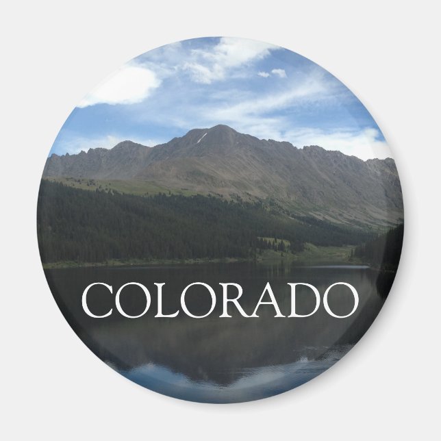Colorado Beautiful Mountains and Lake Round Magnet (Front)