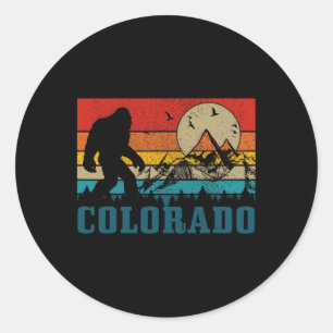 Colorado Bigfoot Vintage Rocky Mountains Hiking Ca Classic Round Sticker