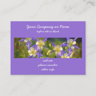 Colorado Blue Columbine Painting - Original Art Business Card