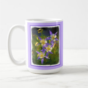 Colorado Blue Columbine Painting - Original Art Coffee Mug