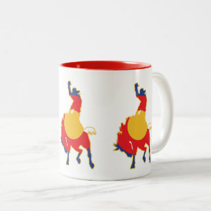 Colorado Buckig Bronco Cowboy Two-Tone Coffee Mug