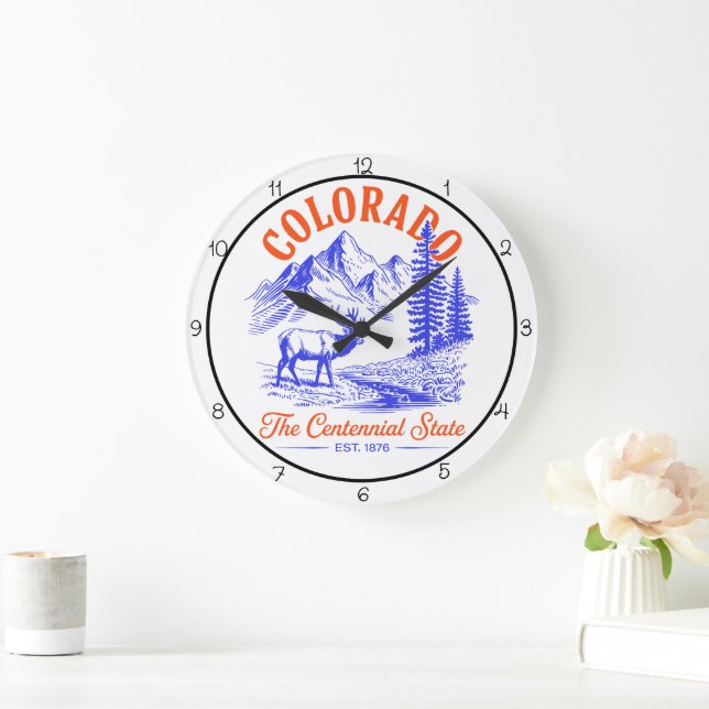 Colorado Centennial State Elk Large Clock (Home)