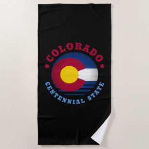COLORADO CENTENNIAL STATE FLAG BEACH TOWEL
