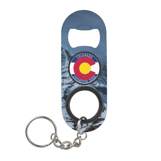 Colorado Circular Flag Keychain Bottle Opener (Front)