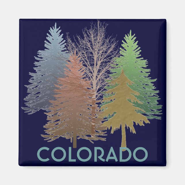 Colorado colorful trees souvenir magnet (Front)