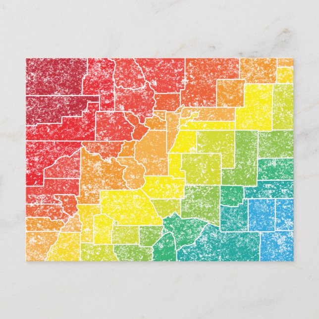 colorado colour counties postcard (Front)