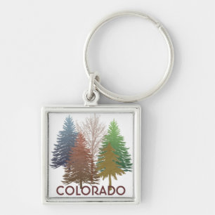Colorado colourful trees keychain