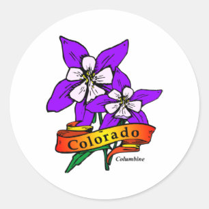 Colorado Columbine Classic Round Sticker