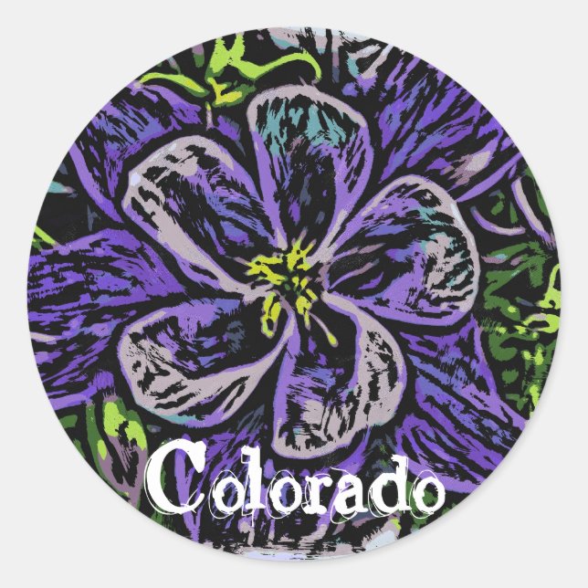 Colorado columbine flower sticker (Front)