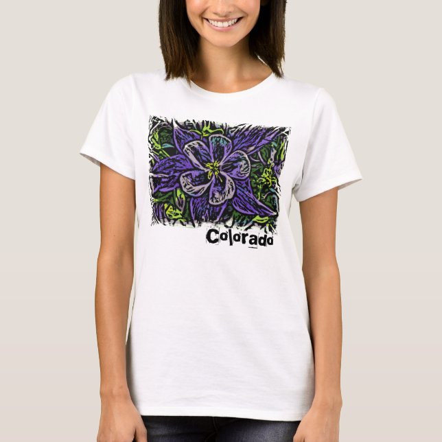 Colorado columbine ladies tee (Front)