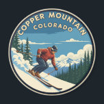 Colorado Copper Mountain Skier Skiing Magnet<br><div class="desc">Copper Mountain, Colorado, is a ski resort town in the Rocky Mountains, located about 75 miles west of Denver along Interstate 70. It’s renowned for its naturally divided terrain, where beginner, intermediate, and advanced slopes are largely separated, making it ideal for skiers and snowboarders of all levels. The resort features...</div>
