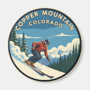 Colorado Copper Mountain Skier Skiing Magnet